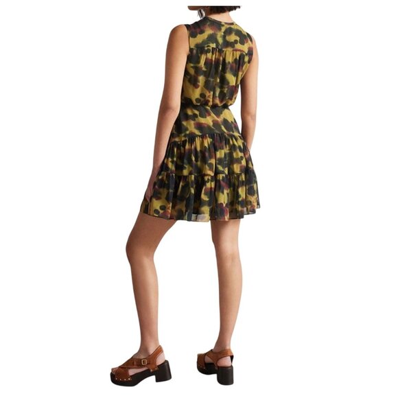 Ted Baker Womens Elvinia Animal Print Button-Up Mini Dress Size 2 US 6 - Picture 2 of 10